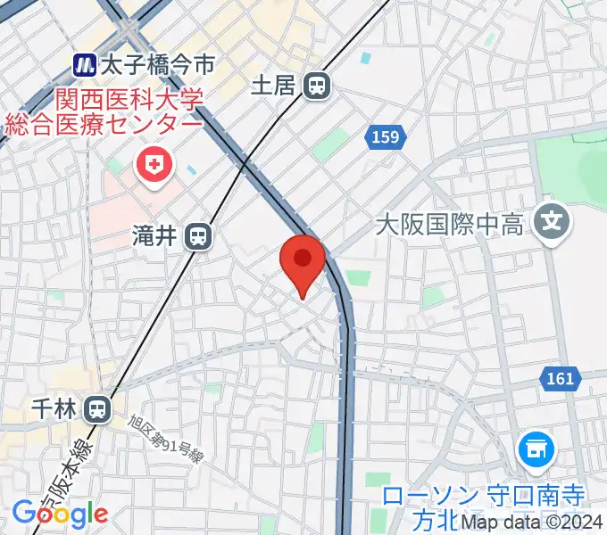 井谷ギター教室の地図