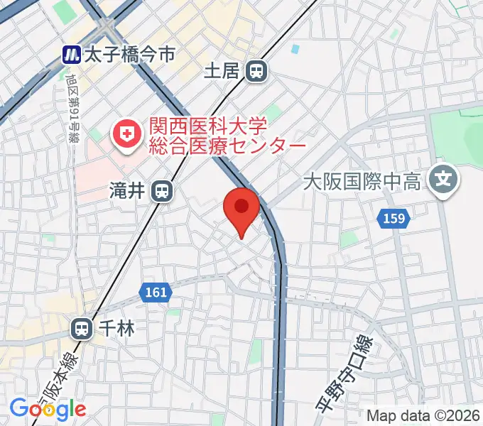 井谷ギター教室の地図