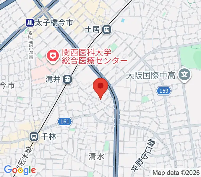 井谷ギター教室の地図
