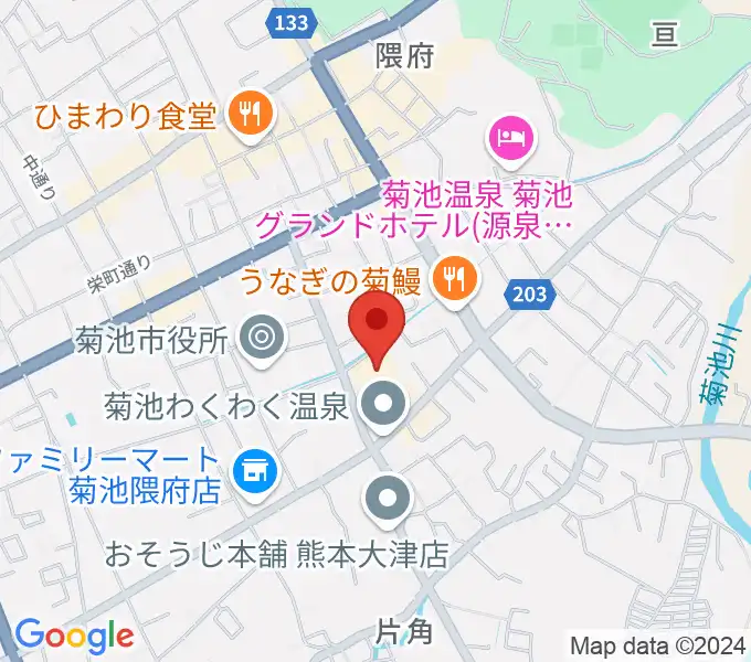 菊池市文化会館の地図