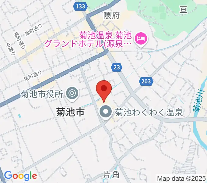 菊池市文化会館の地図