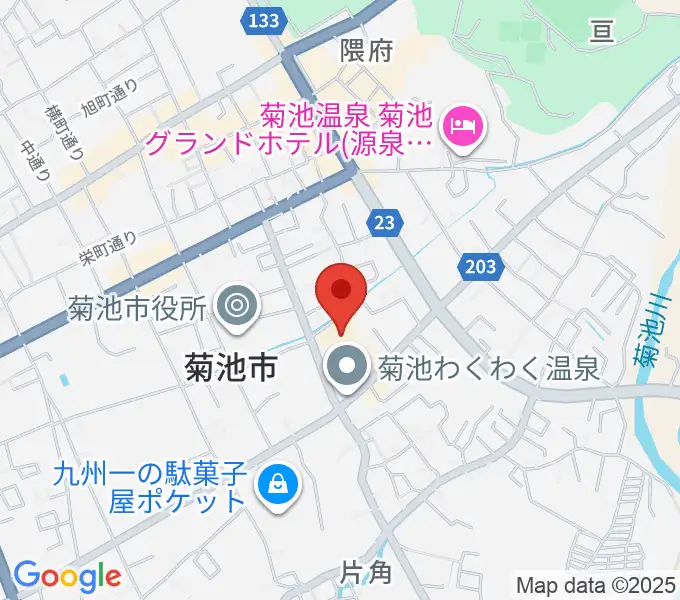 菊池市文化会館の地図