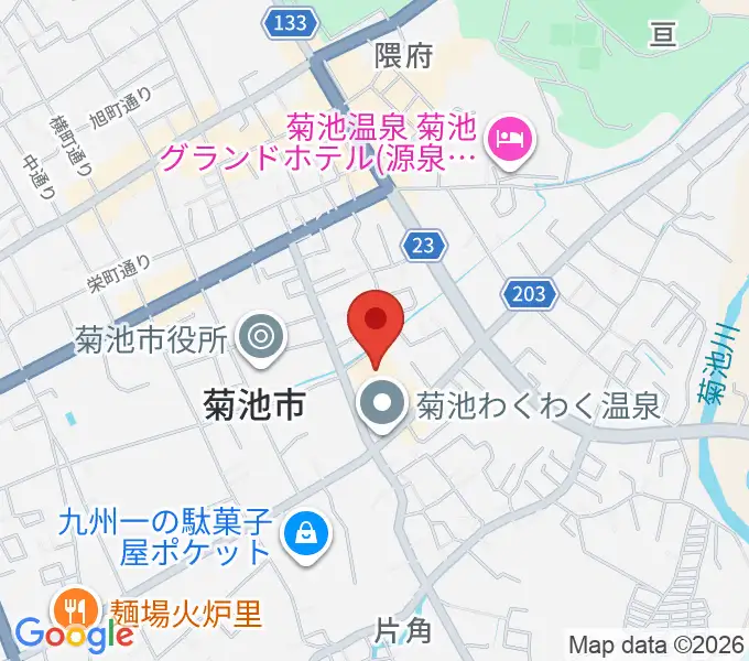 菊池市文化会館の地図