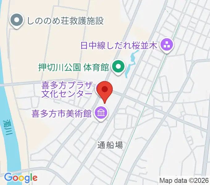 喜多方プラザ文化センターの地図