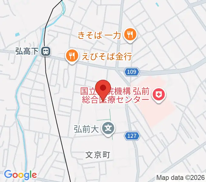 弘前大学創立50周年記念会館の地図