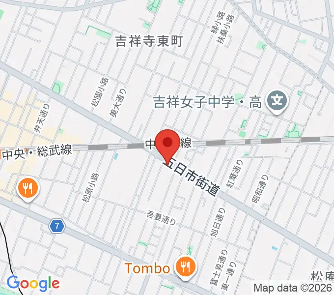 吉祥寺櫂スタジオの地図