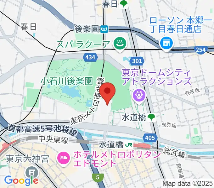 後楽園ホールの地図