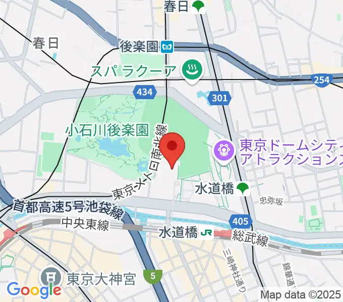 後楽園ホールの地図