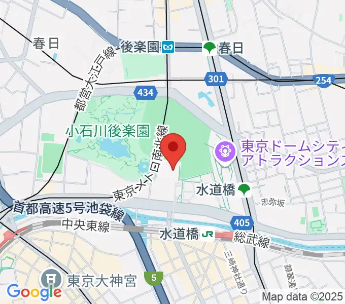 後楽園ホールの地図