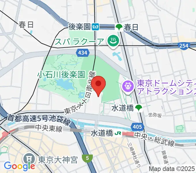 後楽園ホールの地図