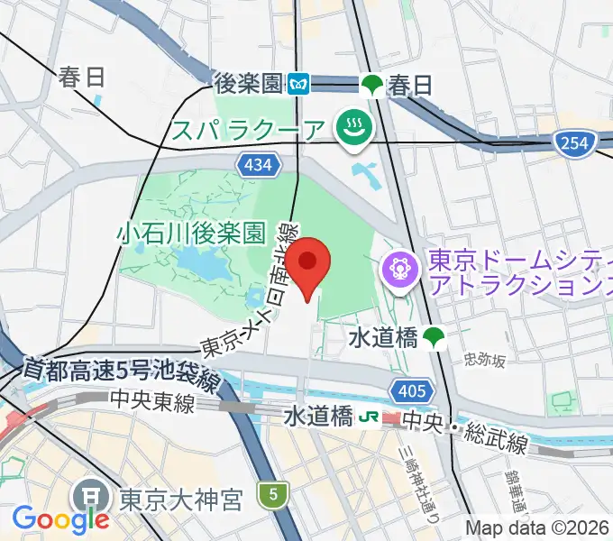 後楽園ホールの地図