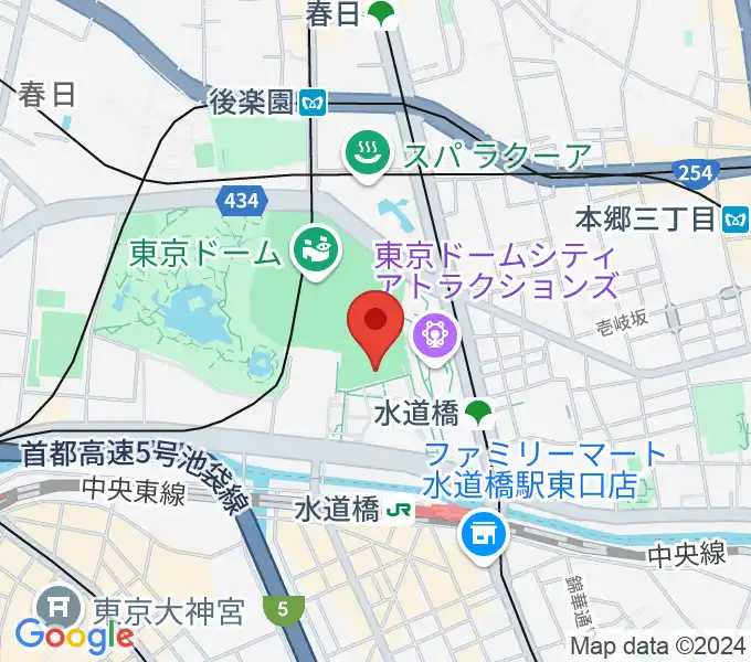 東京ドームシティプリズムホールの地図