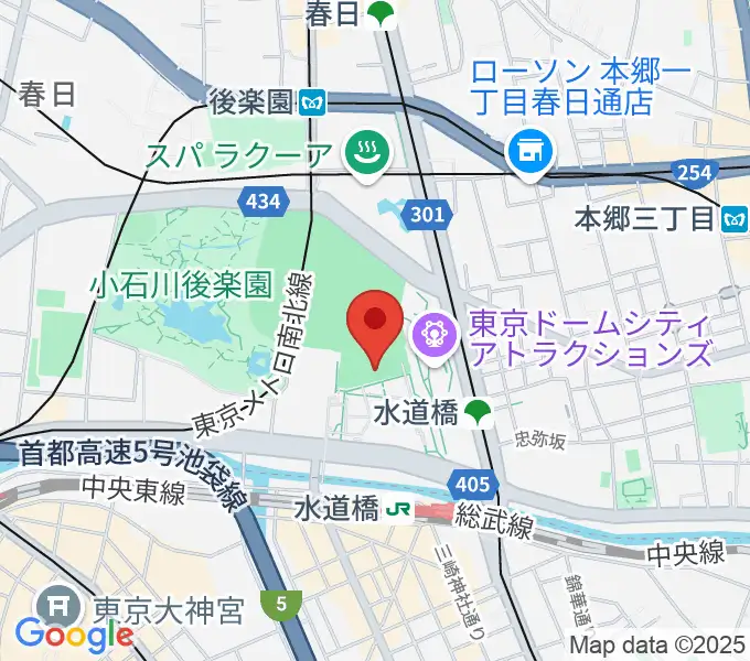 東京ドームシティプリズムホールの地図