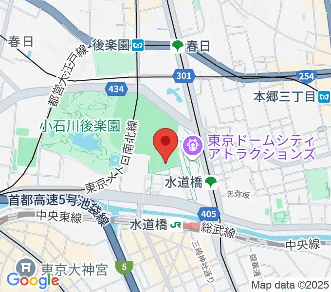 東京ドームシティプリズムホールの地図