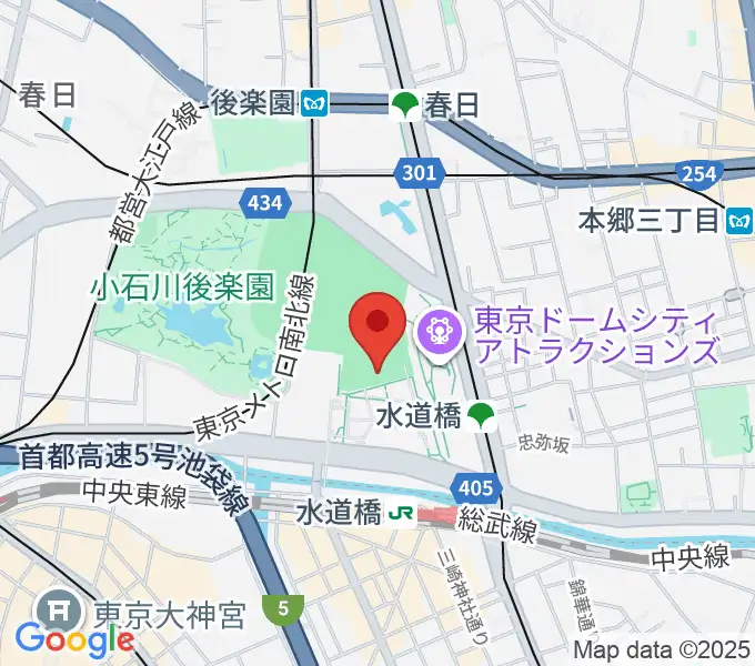東京ドームシティプリズムホールの地図