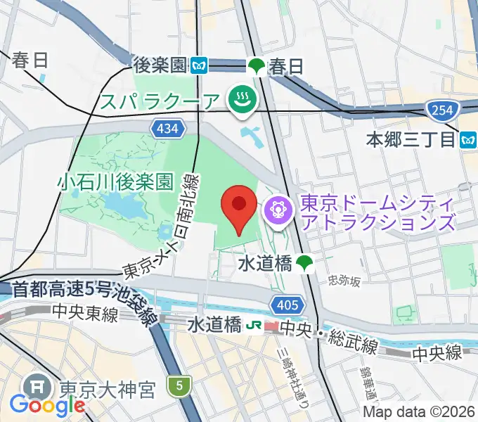東京ドームシティプリズムホールの地図