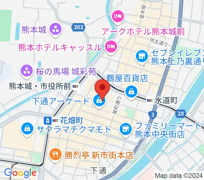 島村楽器 COCOSA熊本店の地図