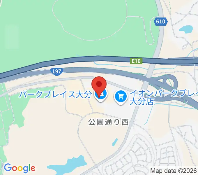 島村楽器 パークプレイス大分店の地図