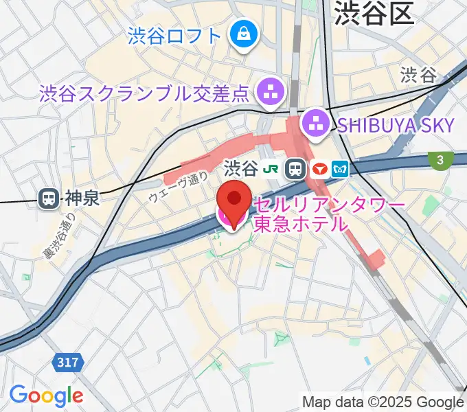 セルリアンタワー能楽堂の地図