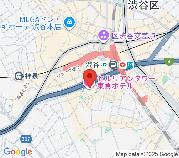 セルリアンタワー能楽堂の地図