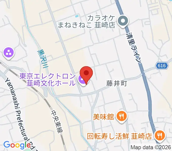 東京エレクトロン韮崎文化ホールの地図