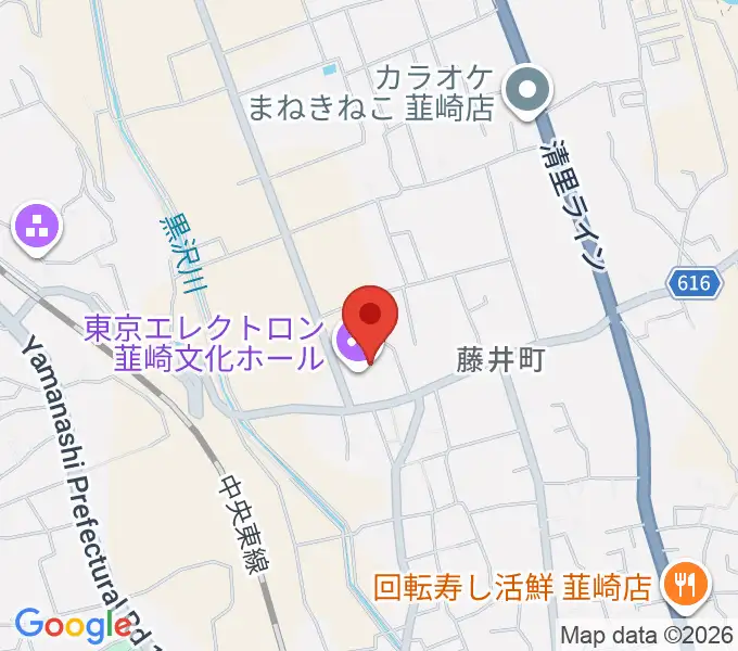 東京エレクトロン韮崎文化ホールの地図