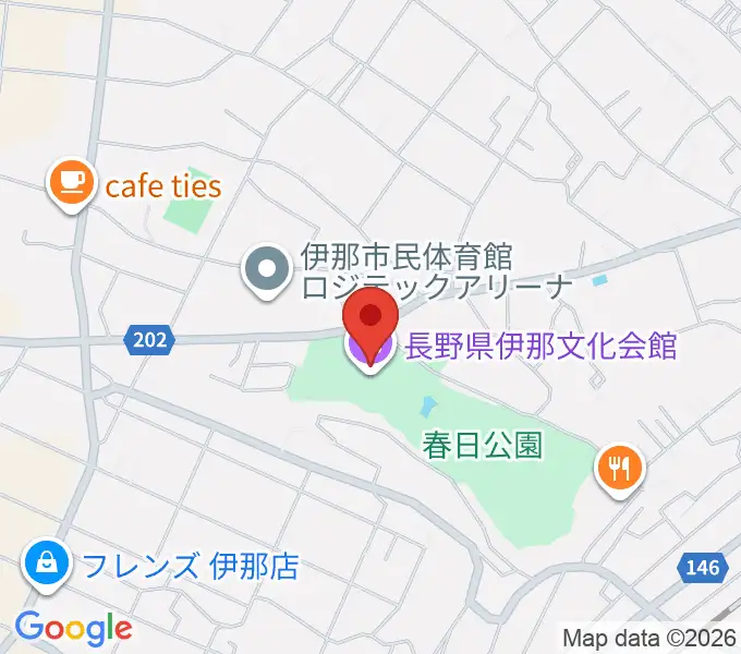 長野県伊那文化会館の地図