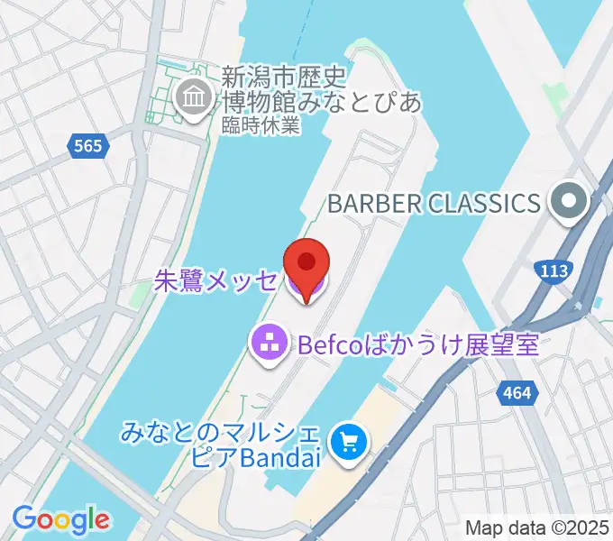 朱鷺メッセの地図