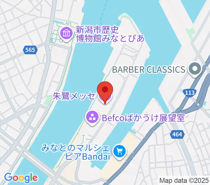 朱鷺メッセの地図