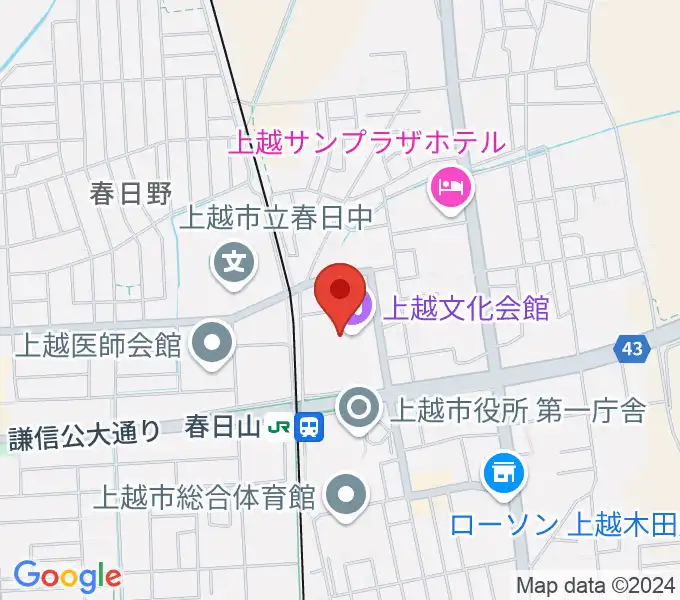 上越文化会館の地図