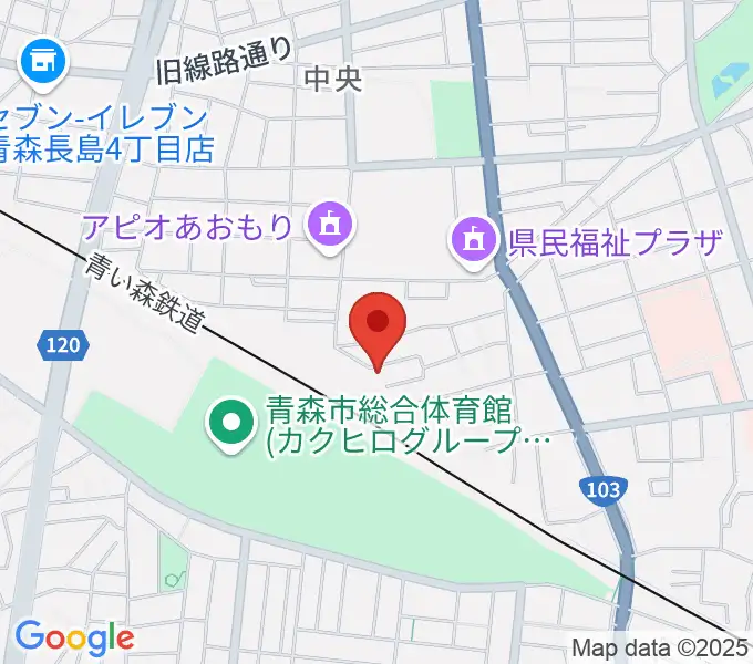 ティーズエレキギタークリニック青森の地図
