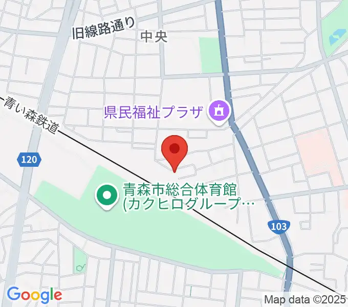 ティーズエレキギタークリニック青森の地図