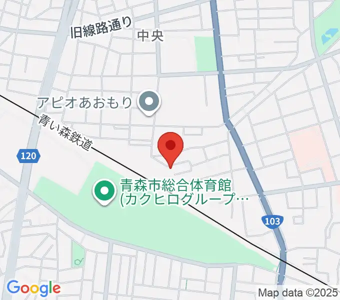 ティーズエレキギタークリニック青森の地図