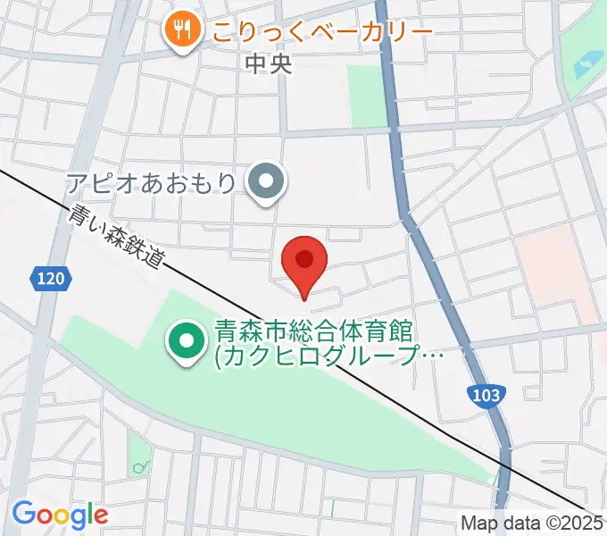 ティーズエレキギタークリニック青森の地図