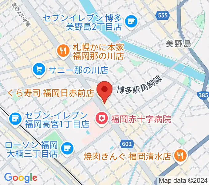 ピアノ百貨福岡店の地図