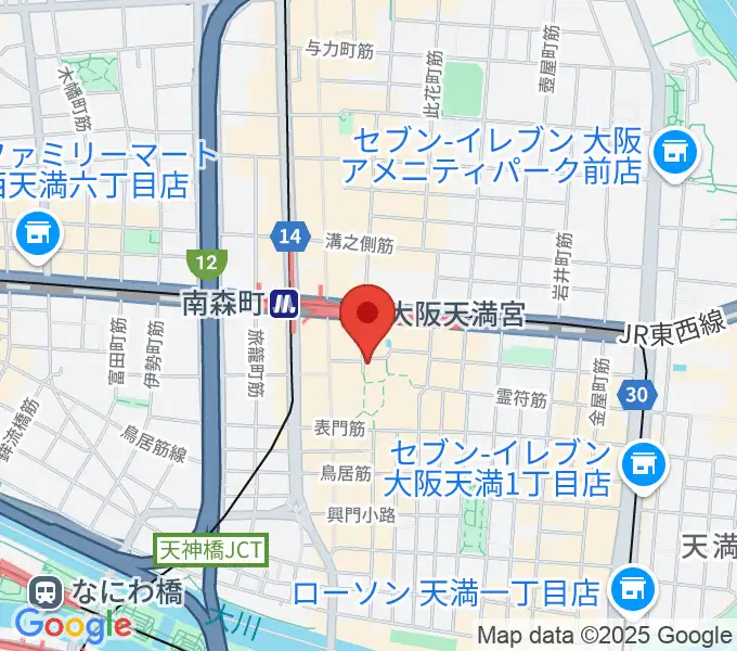 天満天神繁昌亭の地図