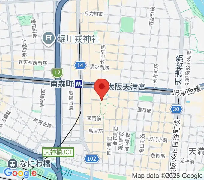 天満天神繁昌亭の地図
