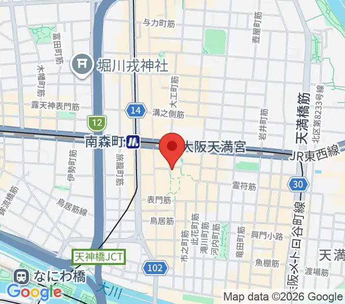 天満天神繁昌亭の地図