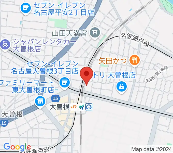 名古屋 新堀ギター音楽院 大曽根教室の地図