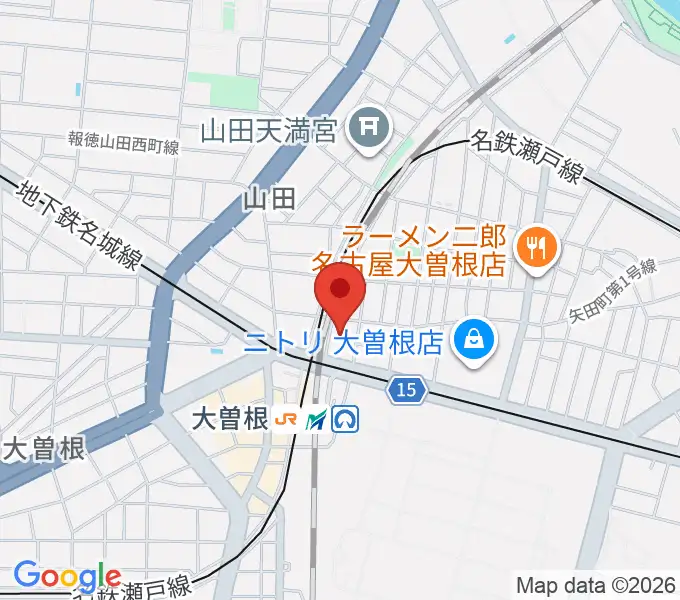 名古屋 新堀ギター音楽院 大曽根教室の地図