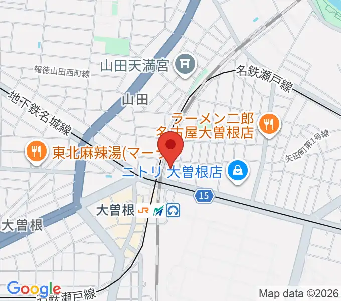 名古屋 新堀ギター音楽院 大曽根教室の地図