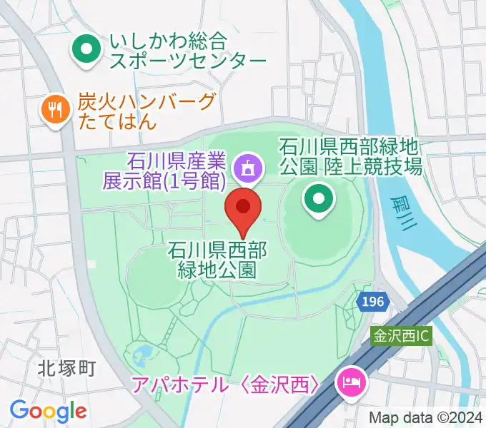 石川県産業展示館1・2・3号館の地図