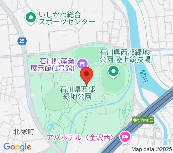 石川県産業展示館1・2・3号館の地図