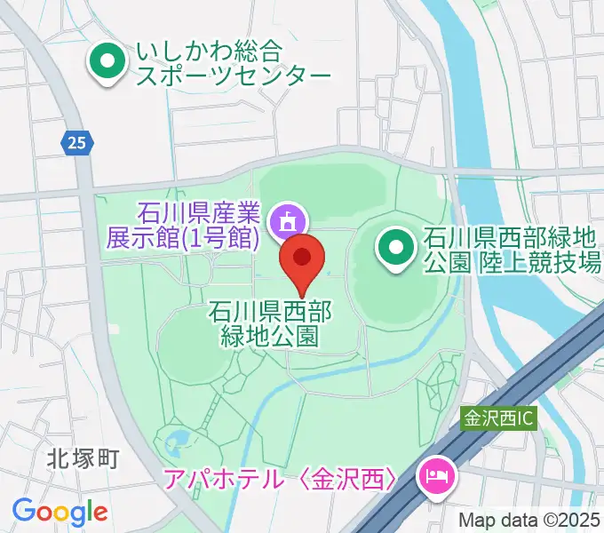 石川県産業展示館1・2・3号館の地図