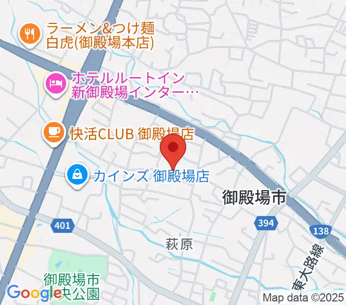 御殿場市民会館の地図