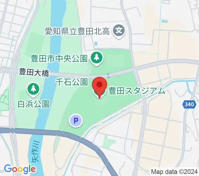 豊田スタジアムの地図