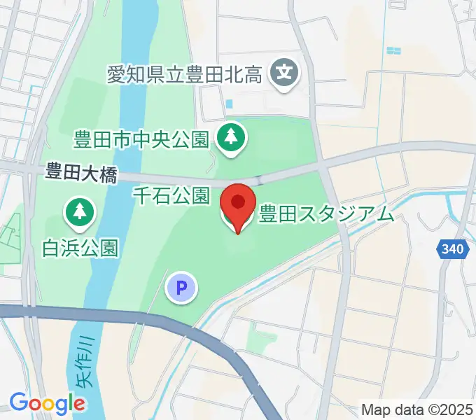 豊田スタジアムの地図