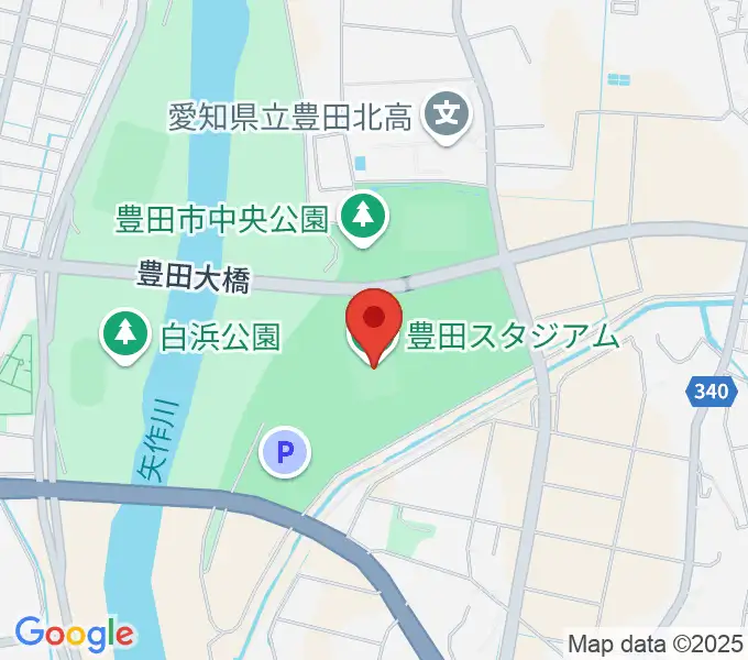 豊田スタジアムの地図
