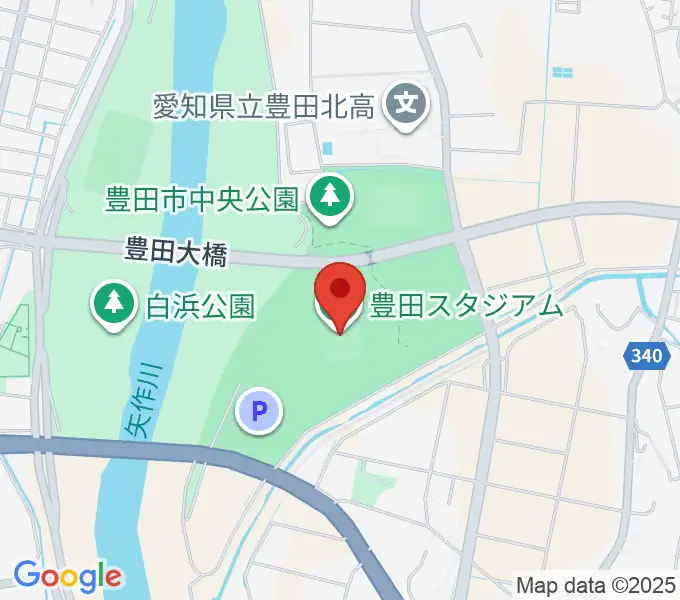 豊田スタジアムの地図