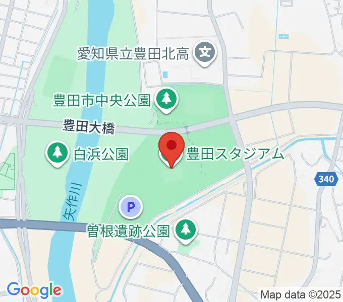 豊田スタジアムの地図